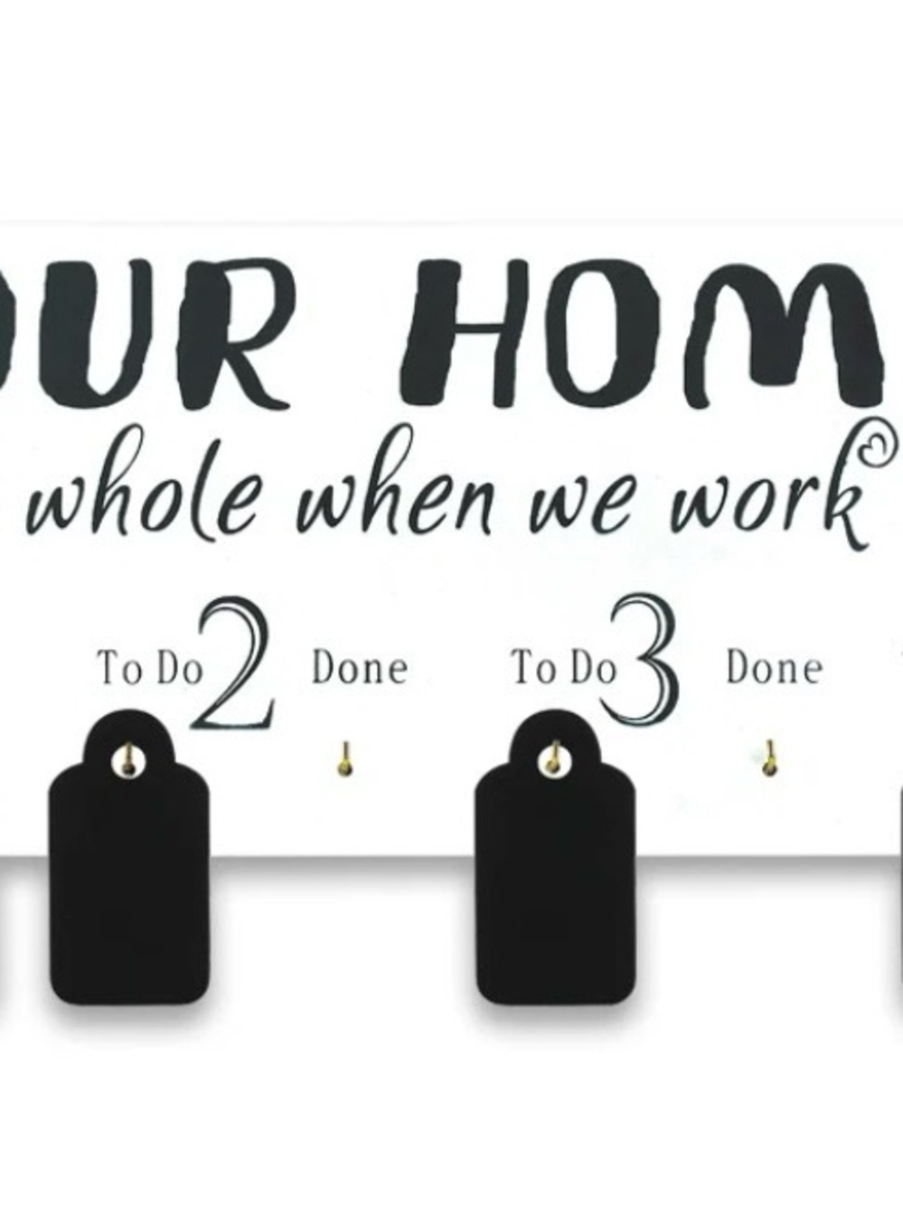 Wall-Mounted Family Organizer - Black/White To-Do Board